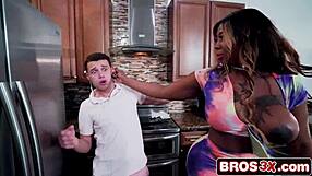 Hey brat, watch your huge ebony stepmom victoria cakes dominate that big black cock ass