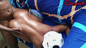 Homemade girlfriend bent over monster cock doggystyle dripping wet