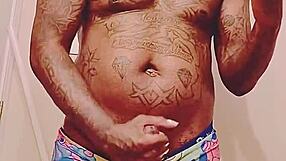 Black Dude's Fat Cock Jizzes Before Sugar Mommy Tattoo Lover Meet