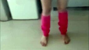 bathroom door swings open and this juicy latina milf waits ready for fun