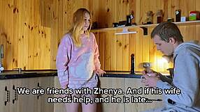 Amateur Wife Cheats with Husband's Best Friend Creampie in Her Pussy!