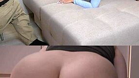 Curvy dirty-talking cuckold couple experiments with first-time fat hubby watching blowjob action