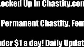 Your goddess grips your chastity key in femdom handjob