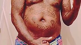 Black Dude's Fat Cock Jizzes Before Sugar Mommy Tattoo Lover Meet