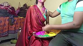 first time holi fest with neighbor's wife... so hot 😍🔥