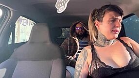 uber slut spreads wet pussy for bandit cock ride in car no pay.