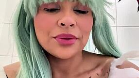 Gassy BBW Farts Loud in Public Toilet at Cosplay Con