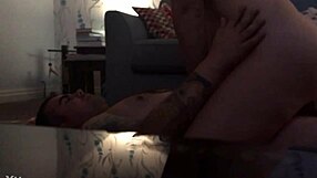 amateur wife with saggy big tits rides cock homemade style