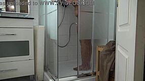 dude, stepson jerks watching stepmom's milf body in morning shower taboo