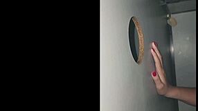 Latina Swallows Cum at Gloryhole Arcade on First Wild Trip