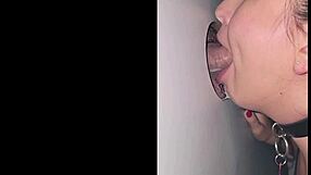 Latina Swallows Cum at Gloryhole Arcade on First Wild Trip
