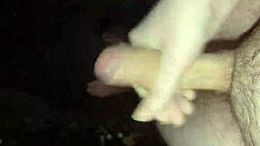 old guy strokes monster cock naked outdoors in the cold