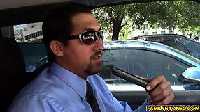 step dad juan licks lucy doll's natural tits while finger fucking her tight latina teen pussy