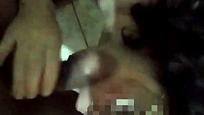 Nerdy crossdresser with glasses gives sloppy solo blowjob.