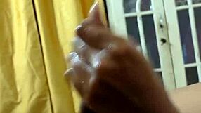 she strokes my cock with expert handjob grip