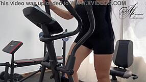 Colombian teen masturbates alone in gym