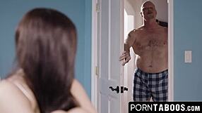 naughty stepdaughter jojo kiss slobbers on stepdad's monster cock before wild ride