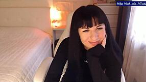 Helga's Naughty Lingerie Striptease Vibes Her Perky Clit