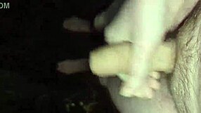 old guy strokes monster cock naked outdoors in the cold