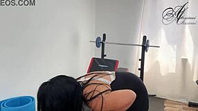 Colombian teen masturbates alone in gym
