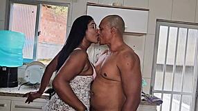 rabuda shows off big ass pussy flashing cock in kitchen amateur casting