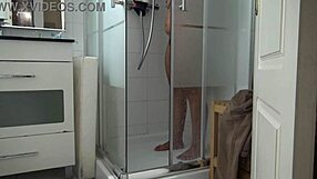 dude, stepson jerks watching stepmom's milf body in morning shower taboo