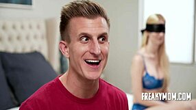 stepmom audrey madison falls for blindfold cheating prank fuck