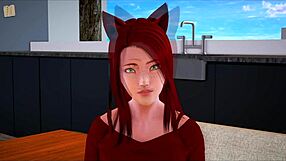 Redhead Teen Plays Homemade Game with New Family Crew