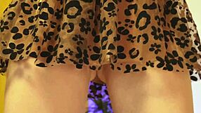 oops she forgot panties and her tight teen pussy lips peek from miniskirt