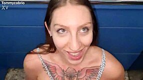 Homemade public elevator fuck with squirting wet pussy