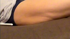 Ever wonder what happens when your sleeping Asian wife on the sofa loses her underwear to sneaky licks on boobs and pussy?