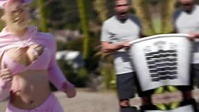 riley mae tied up sucks cock then rides pov in shaved teen pussy