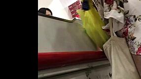 Granny Skirt Upskirt Spy In Shop