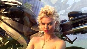 man, Caylan Curtis' solo masturbation with those big blonde milf tits in fishnets is unreal!