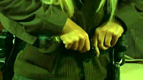 curvy slave's big tits lashed in lesbian bondage