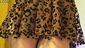 oops she forgot panties and her tight teen pussy lips peek from miniskirt