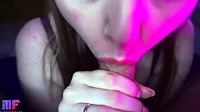 Close-Up Gentle Sucking on Favorite Huge Cock Ends in Cumshot