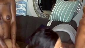 amateur ebony 3some rips clothes for juicy big pussy creampie pounding tight