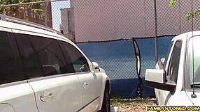 step dad juan licks lucy doll's natural tits while finger fucking her tight latina teen pussy