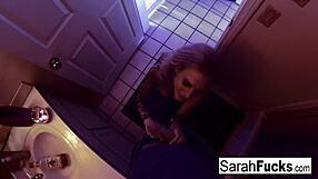 i get a steamy bathroom blowjob from pornstar sarah jessie