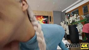 Sunday stroll turns into hot latina's first threesome bed swap