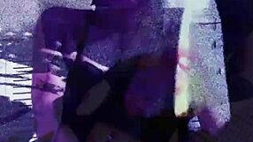 pretty sissy in heels and fishnets teases outdoors