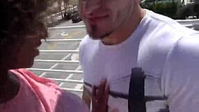 Ebonymilf wife sneaks outdoor fuck with white stud taunting cuckold hubby on cam