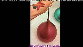 Tattooed Girl's Bath Balloon Tease Ignites Desire