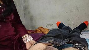 Indian bhabhi moans in Hindi during rough doggy anal creampie pounding.