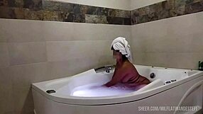 Slutty Mature Stepaunt Gapes Ass in Shower with Young Nephew Sans Husband