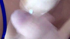 wife cheats on hubby and he explodes cum on her natural tits from the thrill