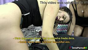i love how my husband sucks my best friend's big ass while she gets monster cock anal in brazilian milf threesome!