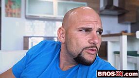 busty brunette milf punishes peeping stepson in shower garage