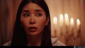 japanese vampire babe rikako gets preyed on by nerdy leana 😈 turns lesbian demon 👻